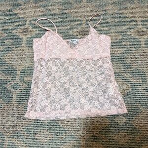 Pink Lace Camisole Top